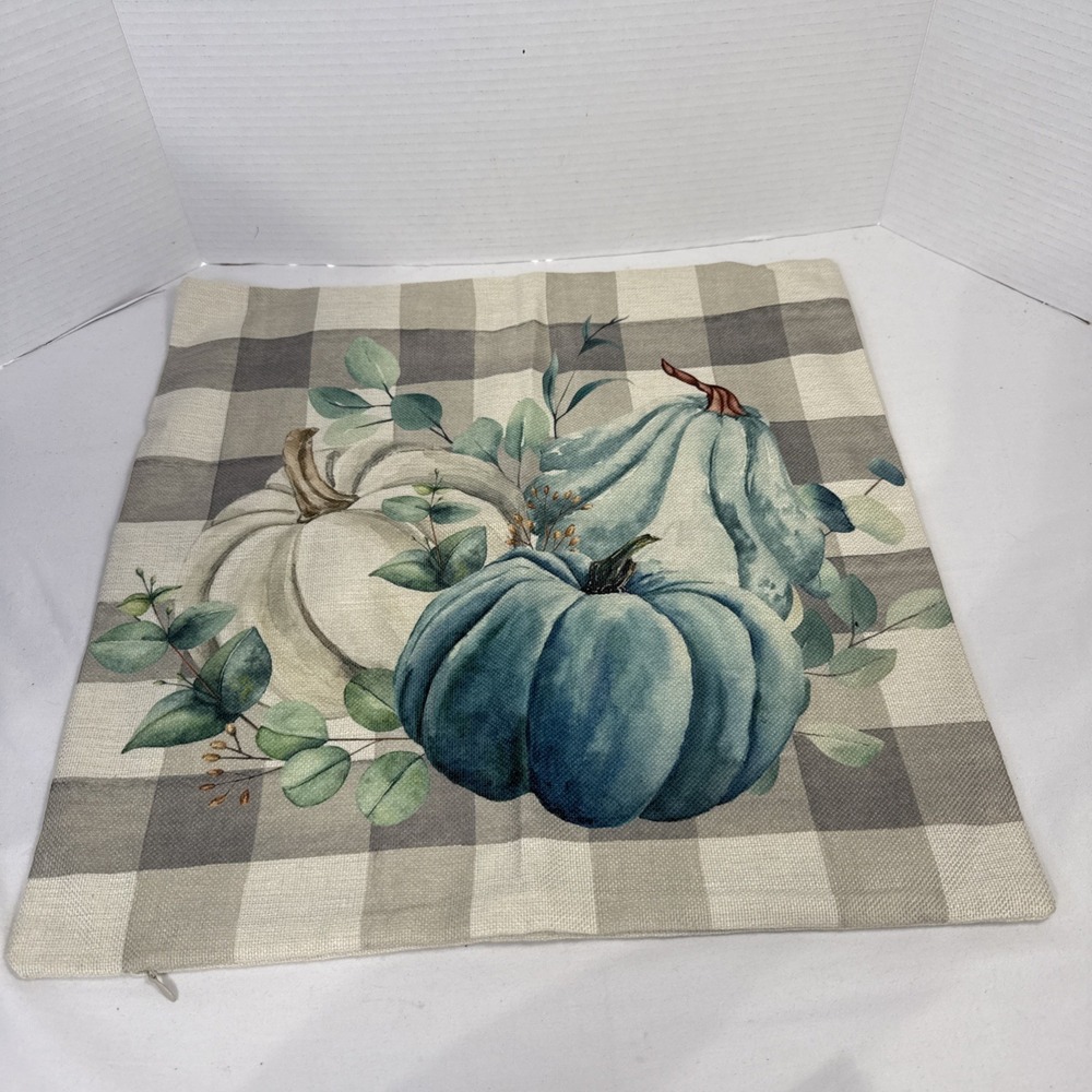 Decorative Country Fall 17" Pillow Covers. Pumpkins & Fall Market Truck Filled.2